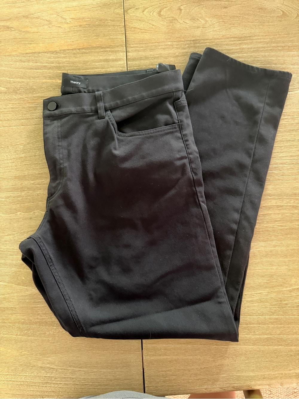 Men's Theory Twill Black Pants Business Casual Modern - Picture 2 of 7